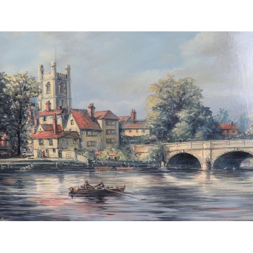 577 - Max Parsons (1915-1998) - 'Henley', oil on board, signed, titled, 40cm x 50cm, framed.
Condition rep... 