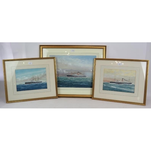 578 - Ian Cameron (1970s) - 'T.S.S. MAHANA', watercolour, signed and dated 1974, label verso, 33cm x 47cm,... 