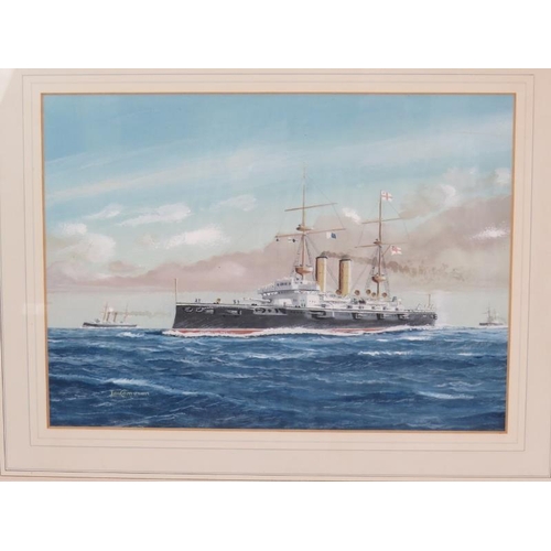 578 - Ian Cameron (1970s) - 'T.S.S. MAHANA', watercolour, signed and dated 1974, label verso, 33cm x 47cm,... 