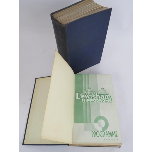 81 - Two 1930s bound Volumes of theatre programmes, a late 19th century Cassell's Family Bible and a leat... 