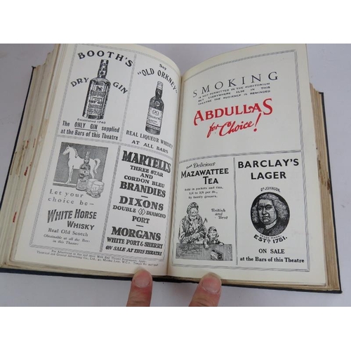 81 - Two 1930s bound Volumes of theatre programmes, a late 19th century Cassell's Family Bible and a leat... 