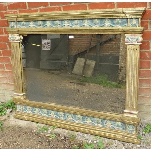 841 - A reproduction giltwood overmantle mirror by Francis Iles of Rochester, featuring acanthus carved fr... 