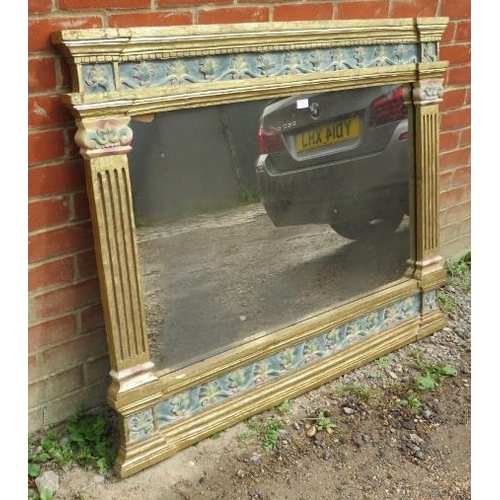 841 - A reproduction giltwood overmantle mirror by Francis Iles of Rochester, featuring acanthus carved fr... 