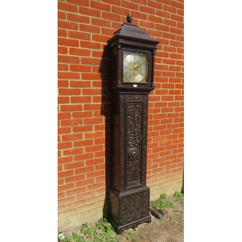 883 - A 18th century 8-day striking longcase clock by Robert Henderson of Scarborough, the engraved brass ... 