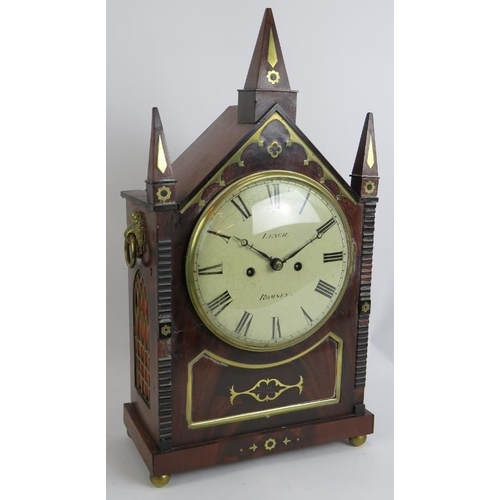 11 - A Regency period brass inlaid mahogany cased bracket clock with striking movement by John Leach of R... 