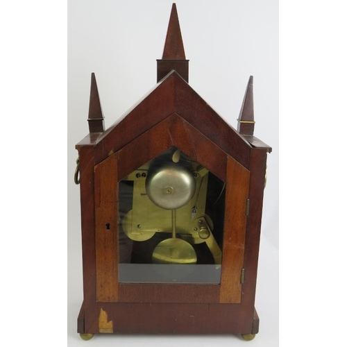 11 - A Regency period brass inlaid mahogany cased bracket clock with striking movement by John Leach of R... 