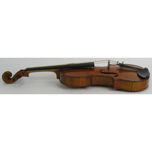 118 - A good quality Hawkes & Sons Tyrolese violin 4/4, c1930. Original case, 2 bows, spare bridge etc.
Co... 