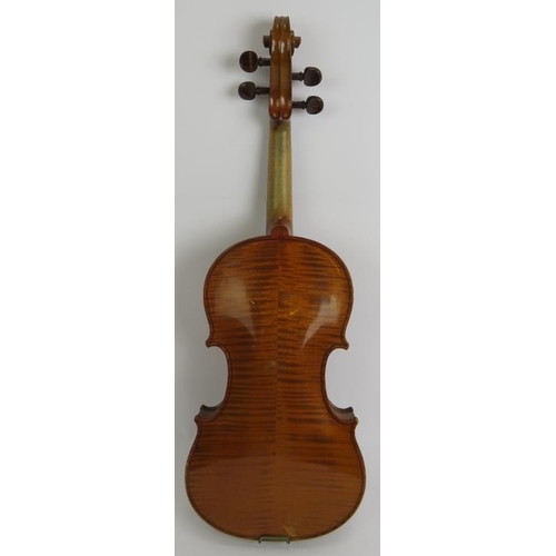 118 - A good quality Hawkes & Sons Tyrolese violin 4/4, c1930. Original case, 2 bows, spare bridge etc.
Co... 