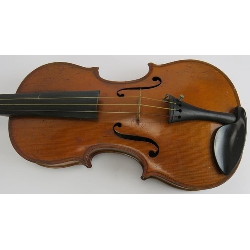 118 - A good quality Hawkes & Sons Tyrolese violin 4/4, c1930. Original case, 2 bows, spare bridge etc.
Co... 