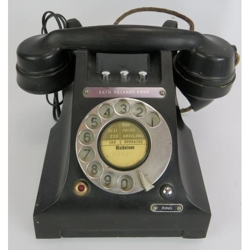 120 - A vintage black Bakelite extension exchange telephone with BT socket, a Parker Lady Duofold fountain... 