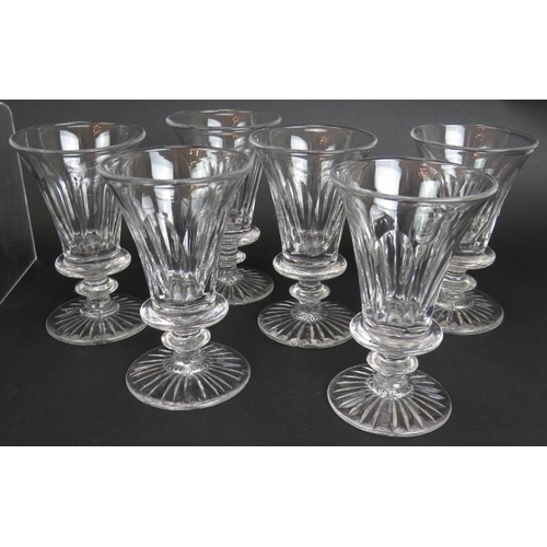 169 - A collection of mainly 19th century drinking glass including two sets of six, two flutes, four odd g... 