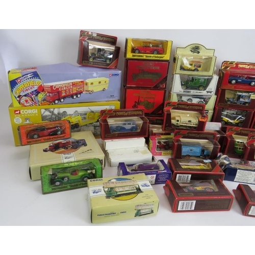 172 - A collection of over 40 model cars, vans, buses etc mainly Matchbox Models of Yesteryear, all boxed ... 