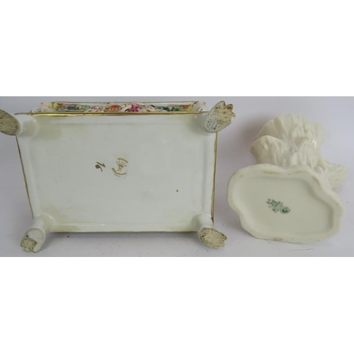 204 - A selection of decorative ceramics including a Capodimonte casket, Lladro figurine, Belleek vase, fi... 