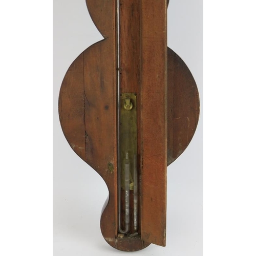 207 - A 19th century mahogany cased wheel barometer by A. Solca. Height 95cm.
Condition report: Pediment d... 