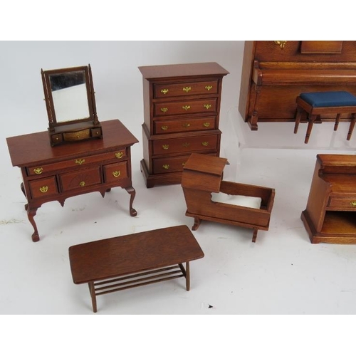 222 - 13 pieces of good quality handmade doll's house furniture by John Finn and Jomel of West Malling. Ta... 