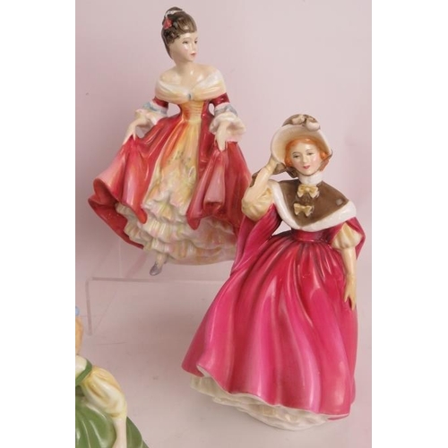 236 - Ten various Royal Doulton figurines including Lady Pamela, Rose, Southern Belle, Sunday Morning, Mau... 