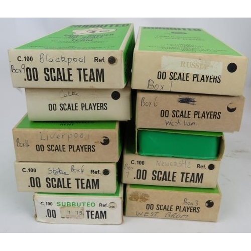 247 - A quantity of vintage Subbuteo teams, pitches and accessories including 10 teams, three pitches, goa... 