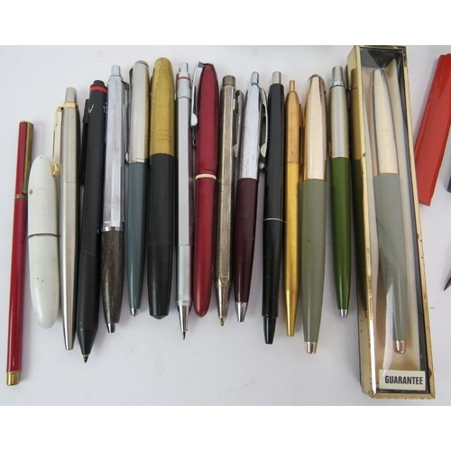 267 - A collection of vintage ballpoint pens, quill dip pens and accessories including an 1889 Eastern Tel... 