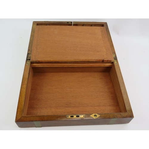 273 - A 19th century brass bound mahogany writing slope with internal fittings. 35cm x 23cm x 15cm.
Condit... 