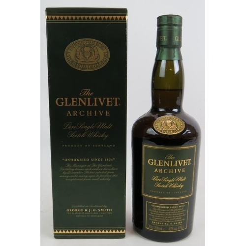 293 - One bottle of the Glenlivet Archive single malt scotch whisky, 70cl 43% vol, with box.
Condition rep... 