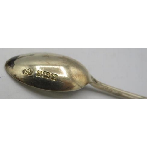 310 - A set of six silver coffee spoons, Birmingham 1936, Elkington & Co, boxed. Approx weight 1.7 troy oz... 