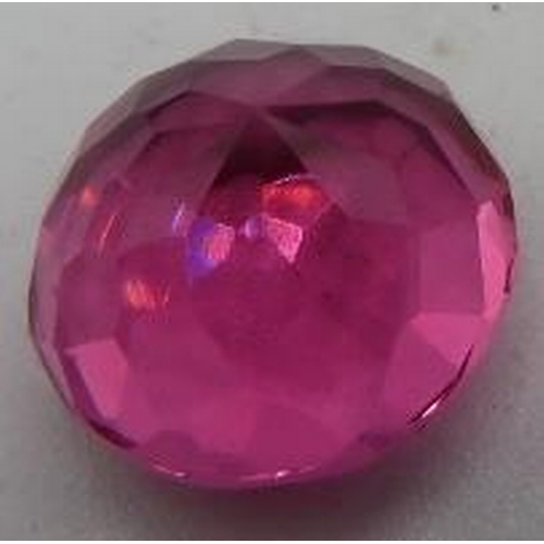 391 - Pink faceted loose stone. Possibly 12.59cts natural round topaz. 14 x 14 x 9.10mm. Good cut and colo... 