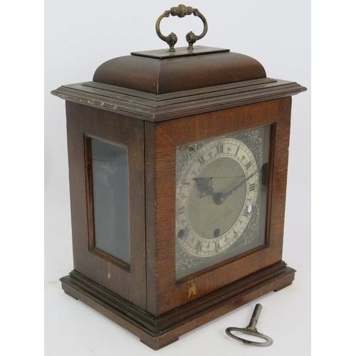 48 - A reproduction Georgian style bracket clock with English striking and chiming movement by Perivale. ... 