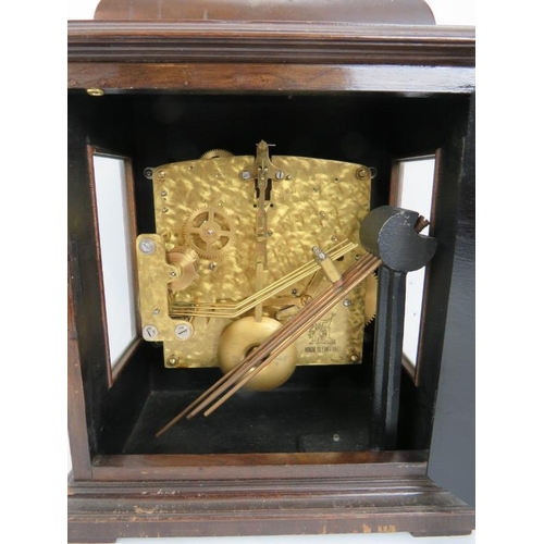 48 - A reproduction Georgian style bracket clock with English striking and chiming movement by Perivale. ... 