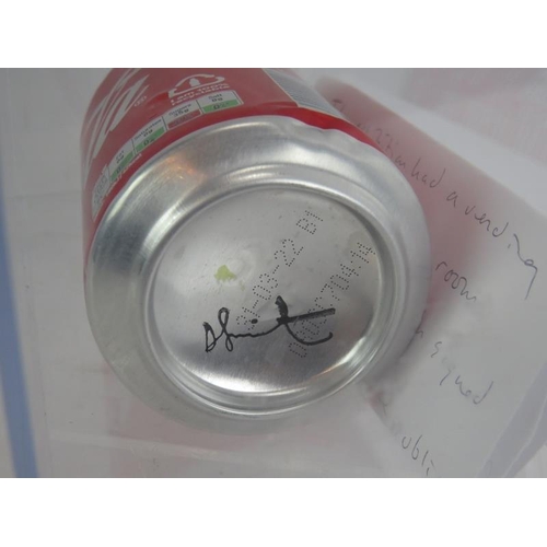 503 - Damien Hirst (British, b.1965) - a hand signed Coca Cola can, displayed in a Perspex case, 20cm long... 