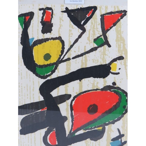 508 - Joan Miro (1893-1983) - 'Abstract composition', original 1982 woodcut, 32cm x 24cm, framed.
Conditio... 