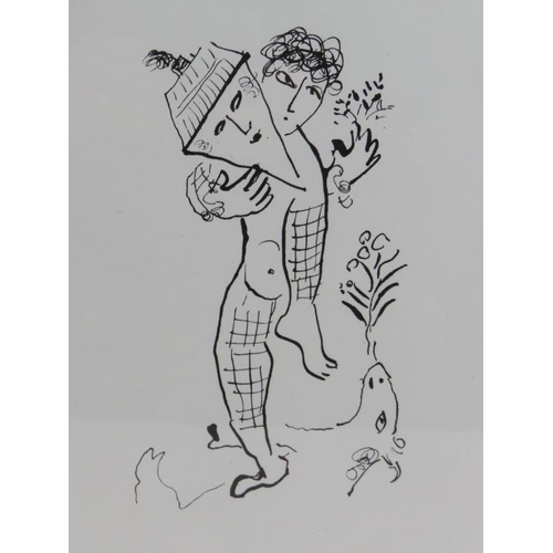 511 - Marc Chagall (1887 - 1985) - 'Harlequin', original 1979 stone lithograph, unsigned edition of 1500, ... 