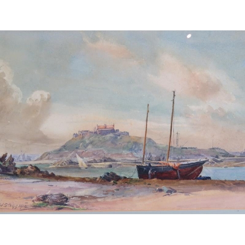 520 - H.W. Stagg (1910) - 'Coastal Landscape', watercolour, signed and dated, 20cm x 28cm, framed.
Conditi... 