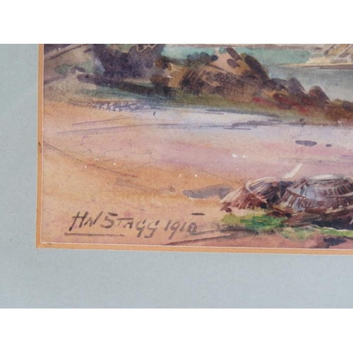 520 - H.W. Stagg (1910) - 'Coastal Landscape', watercolour, signed and dated, 20cm x 28cm, framed.
Conditi... 