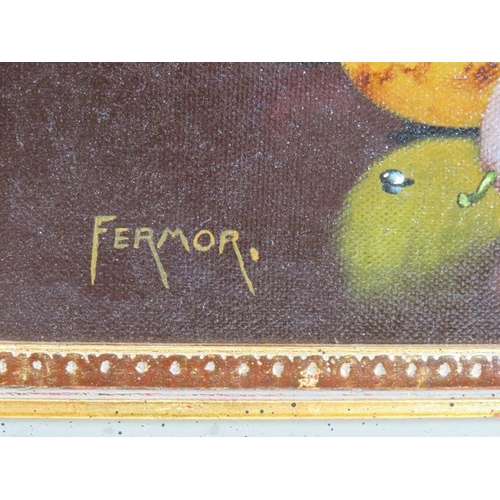 540 - Jack Fermor (20th Century) - 'Still life's', a pair, oils on canvas, signed, 14cm x 19cm, framed.
Co... 