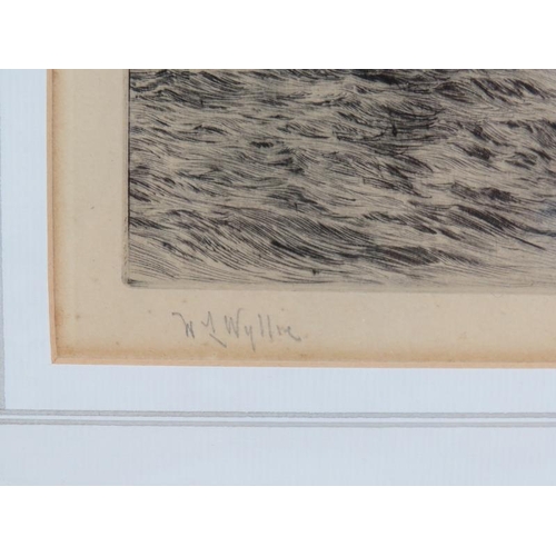 549 - William Lionel Wyllie (1851-1931) - 'Yachts at Sea', pencil signed etching, 19cm x 25cm, framed. 
Co... 