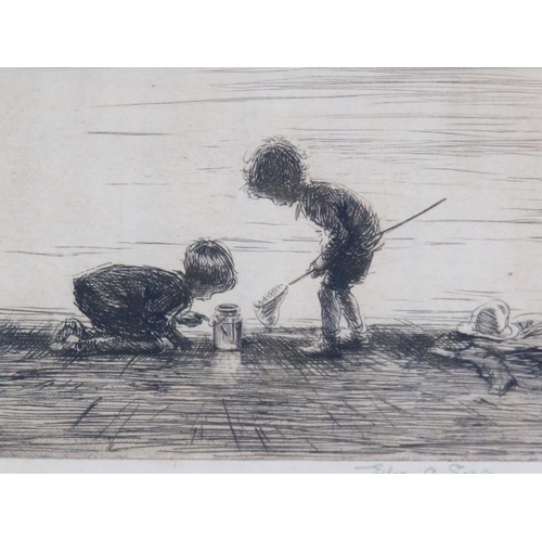 553 - Eileen Alice Soper (1905-1990) - 'Sticklebacks', pencil signed etching, hand written label verso, pr... 