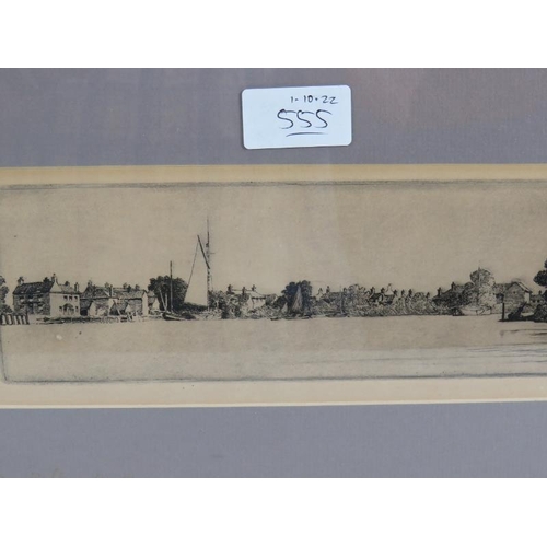 555 - An early 20th century pencil signed etching by M.L. Ricky, Edinburgh label verso, an early 20th cent... 