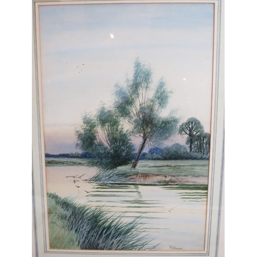 558 - Frederick Gordon Fraser (1879-1931) - Four river landscape watercolours, all signed, 38cm x 25cm, 33... 