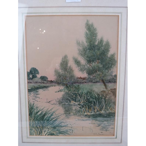 558 - Frederick Gordon Fraser (1879-1931) - Four river landscape watercolours, all signed, 38cm x 25cm, 33... 