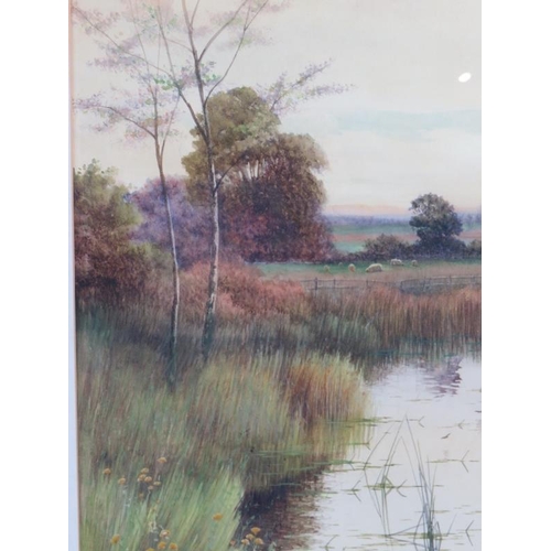 562 - George Oyston (1860-1937) - 'Near Chiddingfold', watercolour, signed and dated (18)96, label verso f... 