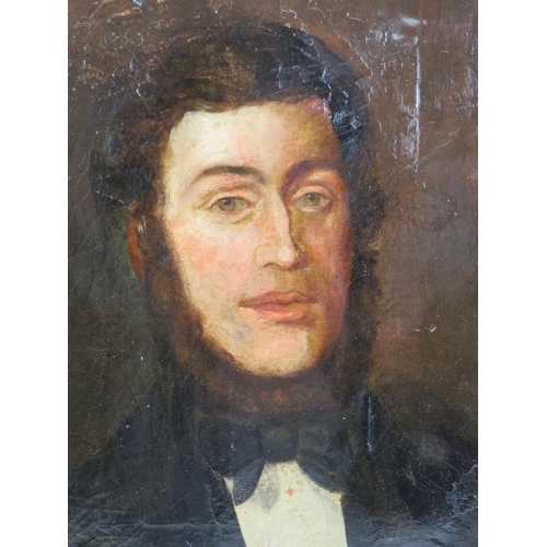 571 - British School (19th century) - 'Portrait of a Gentleman', oil on canvas, 58cm x 51cm, stretchered b... 