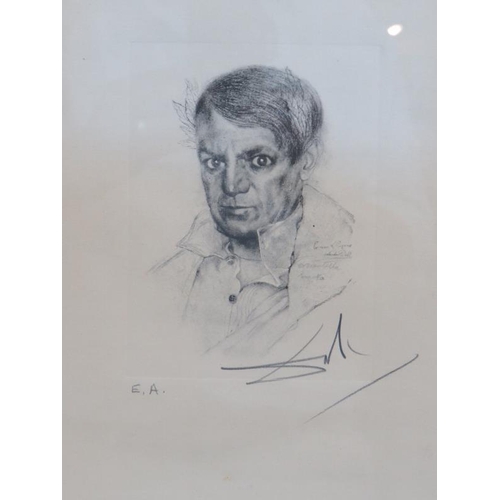 588 - Salvador Dali (Spanish, 1904-1989) - 'Picasso L'Emperor', pencil signed sepia lithograph 