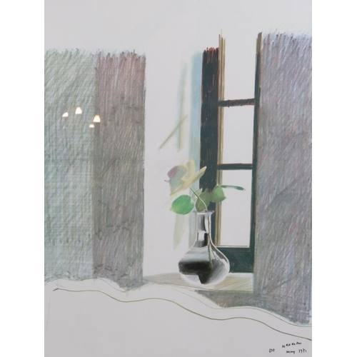 590 - After David Hockney (b.1937) - 'Le Nid du Duc', lithographic print, 58cm x 46cm, framed.
Condition r... 