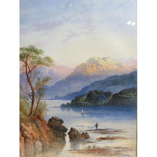 608 - Henry Earp (1831-1914) - 'Lake Scenes', a pair, watercolours, signed, 45cm x 30cm, framed.
NB: Henry... 