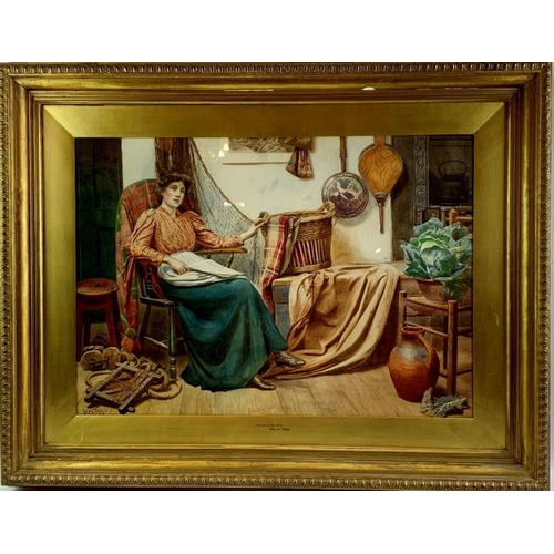 633 - Ralph Todd (British, 1856-1932) - 'The End of the Story', watercolour, signed, 54cm x 77cm, gilt ges... 