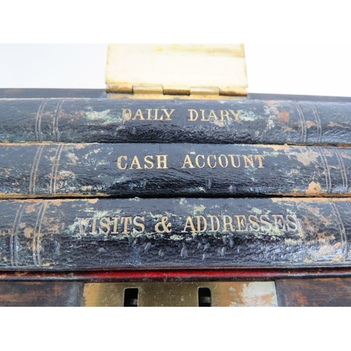 7 - A Victorian coromandel desk top book safe decorated with gilt brass fleur-de-lys and with engraved g... 