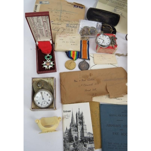 93 - A unique collection of medals, badges, photos and ephemera relating to a father and two sons, all wh... 