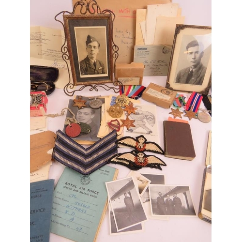 93 - A unique collection of medals, badges, photos and ephemera relating to a father and two sons, all wh... 