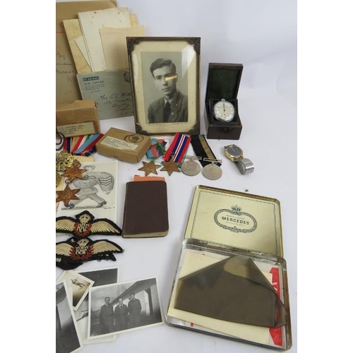 93 - A unique collection of medals, badges, photos and ephemera relating to a father and two sons, all wh... 