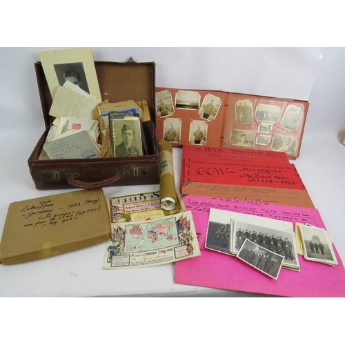 93 - A unique collection of medals, badges, photos and ephemera relating to a father and two sons, all wh... 